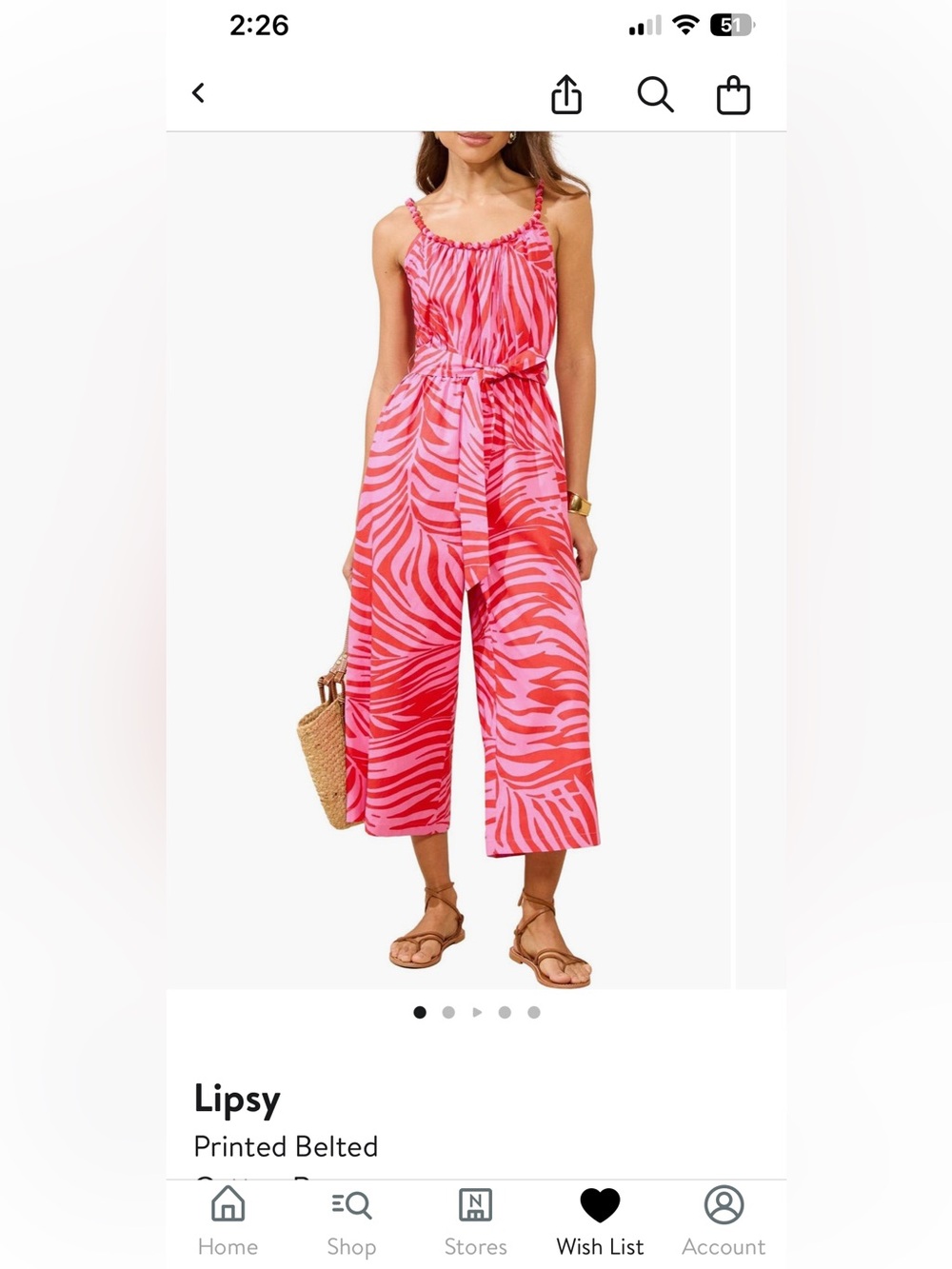 ISO Lipsy Pink Belted Jumpsuit